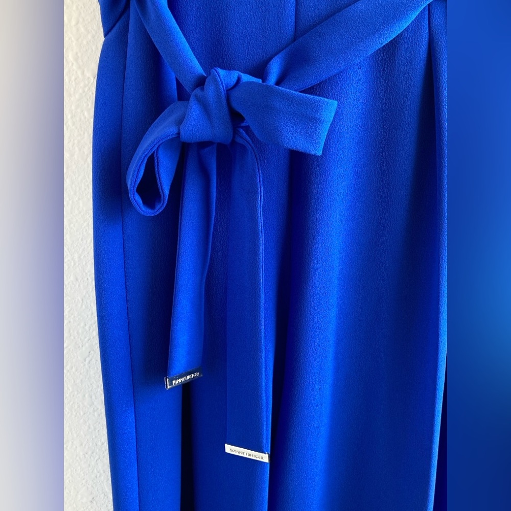 Tommy Hilfiger Vibrant Blue Cropped Belted Jumpsuit - Picture 4 of 10